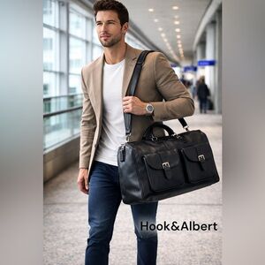 HOOK + ALBERT premium leather garment weekender
